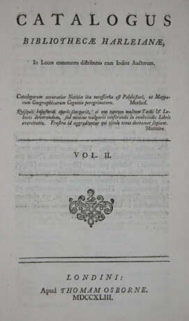 Catalogus Bibliothecae Harleianae. - photo 1