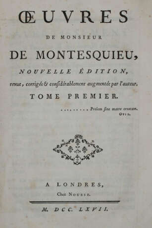 Montesquieu, C. L. S. de. - photo 1