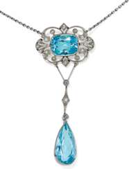 Aquamarin-Алмаз-Ожерелье. 