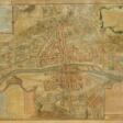 Stadtplan Paris 1705 - kolorierter Stich. - Сейчас на аукционе