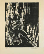 Woodcut. Georg Baselitz. Mann mit Tanne IV