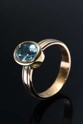 Roségold 585 Ring mit Aquamarin (ca. 1.30ct), 4,1g, Gr. 53