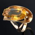 Roségold 585 Ring mit Citrin (ca. 13,4ct), um 1960, 8,7g, Gr. 56 - Auction prices