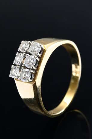 Gelbgold 750 Ring mit 2 Reihen Brillanten (zus. ca. 0.76ct/VS/TW), 6g, Gr.63 - photo 1