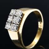 Gelbgold 750 Ring mit 2 Reihen Brillanten (zus. ca. 0.76ct/VS/TW), 6g, Gr.63 - photo 1