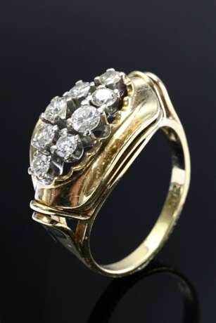 Handgefertigter Gelbgold 585 Ring mit Brillanten (zus. ca. 0.80ct/VSI/W), 6,8g, Gr. 57 - photo 1