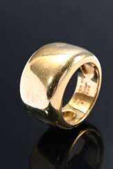 Breiter Cartier Gelbgold 750 Ring &quot;Nouvelle Vague&quot;, 1997, sign./num., 14,1g, Gr. 51, Tragespuren