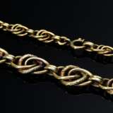 Gelbgold 585 Collier aus verschlungenen Ringelementen, um 1930, 40g, L. 46cm, B. 5,8-11,1mm - photo 2