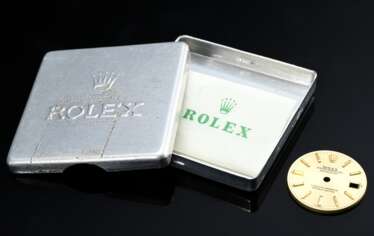 Rolex Date Just Oyster Perpetual Zifferblatt, goldfarben, Ø 2cm, in Original Dose