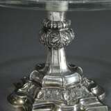 Spätbiedermeier Aufsatz mit Silber Fuß und schlichter Glas Tazza, Silber 13 Lot, 92g (ohne Glas), H. 12,5cm, Ø 18cm - photo 4