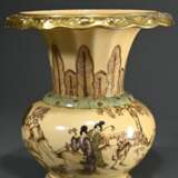 Rosenthal Vase mit Chinoiserie Dekor und Goldrand, Entw. Philipp Rosenthal 1929, H. 23,5cm, Ø 24cm, berieben - photo 2