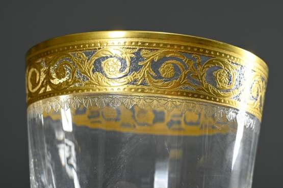 12 Saint Louis Cristalerie "Thistle" Wiskeytumbler, H. 8,7cm, Gold z.T. leicht berieben - Foto 3