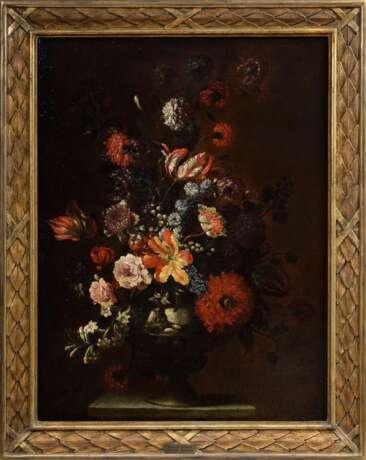 Ykens, Frans (1601-1693) "Stillleben mit Tulpen und Nelken", Öl/Leinwand doubliert, 95x71cm (m.R. 113x89,5cm), rest., Craquelé, Provenienz: ehem. Slg. Dr. Bernhard Heitmann, MKG Hamburg - фото 2