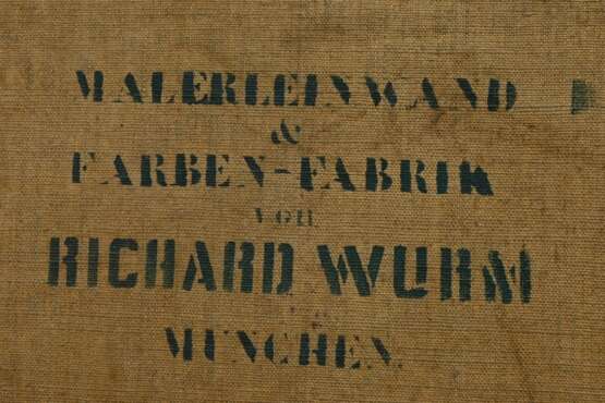 Steinach, Anton Victor A. (1819-1891) "Winterliche Szene mit Anwesen und Personenstaffage auf gefrorenem See", Öl/Leinwand, u.l. sign., 60x80,5cm (m.R. 71x92cm), Randdefekte, Craquelé - photo 5