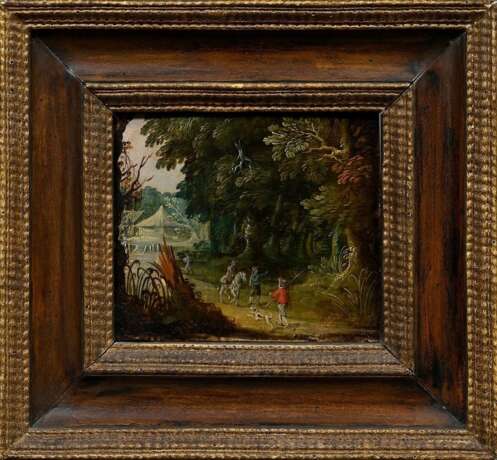 Vinckboons, David (1576-1629) "Waldlandschaft mit Figuren", Öl/Holz, 14,2x16,6cm (m.R. 27x30cm), rest., Provenienz: erworben 1937 Graphisches Kabinett Bremen - photo 2