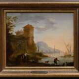 Vernet, Claude Joseph (1714-1789) "Hafenszene", Öl/Holz, u.r. sign., 19,6x24cm (m.R. 26,8x31,4cm), rest., Altersspuren - Foto 2