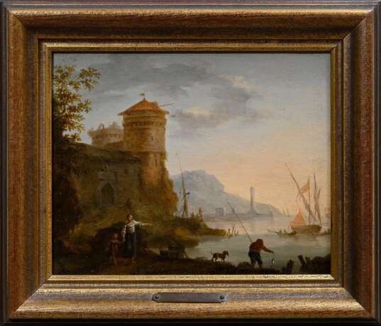 Vernet, Claude Joseph (1714-1789) "Hafenszene", Öl/Holz, u.r. sign., 19,6x24cm (m.R. 26,8x31,4cm), rest., Altersspuren - Foto 2