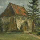 Höckner, Rudolf (1864-1942) "Kirche in Stellau (Wrist)" 1936, Öl/Malpappe, u.l. sign./dat., verso sign./bez. und Klebeetiketten "Kunsthandlung Alfred Lochte/ Hamburg", 34,5x48,5cm (m.R. 41,5x56cm), Ma… - photo 1