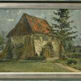 Höckner, Rudolf (1864-1942) "Kirche in Stellau (Wrist)" 1936, Öl/Malpappe, u.l. sign./dat., verso sign./bez. und Klebeetiketten "Kunsthandlung Alfred Lochte/ Hamburg", 34,5x48,5cm (m.R. 41,5x56cm), Ma… - photo 2