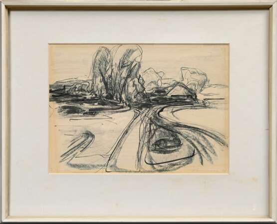 Ruwoldt, Hans Martin (1891-1969) "Hiddensee" 1935, Kohle/Tusche, u. sign./dat./betit., verso Kohlezeichnung, BM 25,5x35cm (m.R. 42,3x52,4cm), lichtrandig, leicht fleckig - фото 2