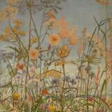 Wöhlk, Ernst (1894-1977) "Blumenwiese", Öl/Aquarell, 101,5x64,5cm, Wasserschaden, div. Defekte - Foto 1