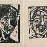 2 Bargheer, Eduard (1901-1979) "Portraits" 1948, Holzschnitte, u.r. sign./dat., PM 24x18,5/28,8x19,5cm, BM ca. 35x25cm, 1x verso Montagereste, leicht vergilbt, min. fleckig - фото 1