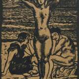 Eitner, Ernst (1867-1955) „Die Jugend" 1910, Linolschnitt, u. bez. mit Bleistift "Corrigirt!", verso Nachlassstempel/bez., freigestellt gerahmt, BM 37,5x28,5cm (m.R. 68,7x53,5cm) - фото 1