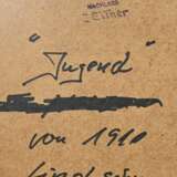 Eitner, Ernst (1867-1955) „Die Jugend" 1910, Linolschnitt, u. bez. mit Bleistift "Corrigirt!", verso Nachlassstempel/bez., freigestellt gerahmt, BM 37,5x28,5cm (m.R. 68,7x53,5cm) - фото 4