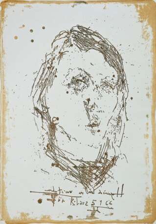 Janssen, Horst (1929-1995) "Verena" 1966, Farbradierung, u. sign./dat./bez., u. i.d. Platte dat./gewidmet, PM 54x37,5cm, BM 58,5x40cm, u. min. Knickspur - фото 1