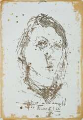 Janssen, Horst (1929-1995) &quot;Verena&quot; 1966, Farbradierung, u. sign./dat./bez., u. i.d. Platte dat./gewidmet, PM 54x37,5cm, BM 58,5x40cm, u. min. Knickspur