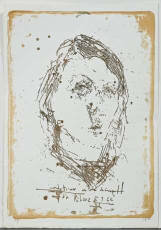 Janssen, Horst (1929-1995) "Verena" 1966, Farbradierung, u. sign./dat./bez., u. i.d. Platte dat./gewidmet, PM 54x37,5cm, BM 58,5x40cm, u. min. Knickspur - фото 2