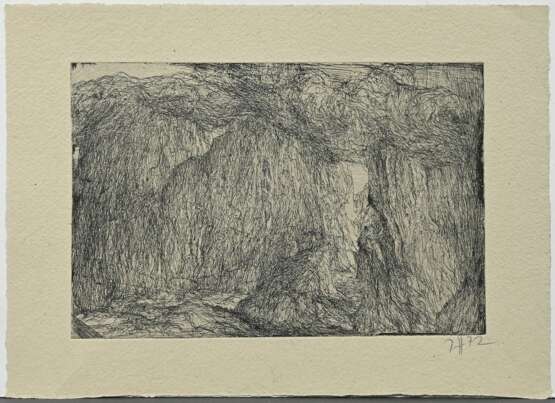 Janssen, Horst (1929-1995) "Landschaft - nach Hercules Seghers" 1972, Radierung, u.r. sign./dat., PM 19,6x29,8cm, BM 28,5x39cm - Foto 2