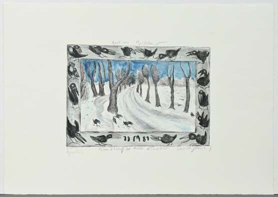 Mühlenhaupt, Kurt (1921-2006) "Landstraße nach Kladow" 1981, Farblithographie, 3/175, u. sign./betit./num., o. bez., i. Stein dat., PM ca. 21x32cm, BM 42x59,5cm, min. fleckig - photo 2