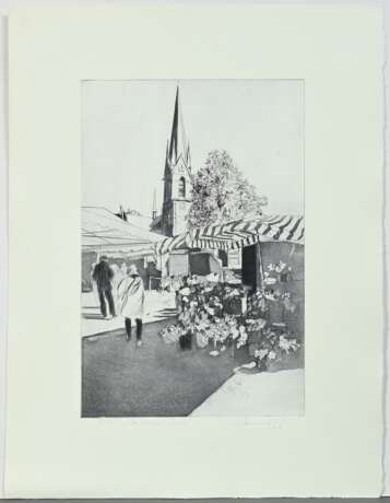 Werkmeister, Wolfgang (*1941) "Blankeneser Kirche (am Marktplatz)" 2010, Radierung, Probe, u. sign./dat./betit./bez., WVZ 757, PM 45,5x30,3cm, BM 66,5x50,5cm - photo 2