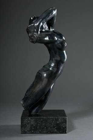 Rodin, Auguste (1840-1917) "Torso der Adele" 1882, wohl Kunstbronze patiniert, sign., Museums Replik, 223/499, Klebeschild "Edition Museums Galerie", Gießerstempel, H. 47cm (m. Sockel) - photo 2