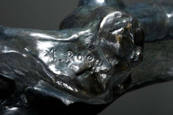 Rodin, Auguste (1840-1917) "Torso der Adele" 1882, wohl Kunstbronze patiniert, sign., Museums Replik, 223/499, Klebeschild "Edition Museums Galerie", Gießerstempel, H. 47cm (m. Sockel) - photo 6