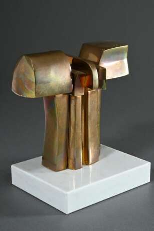 Sanchez, José Luis (1926-2018) "Leviatan", Bronze patiniert, 876/1000, seitl. sign./num., auf Marmorsockel, 15,2x16x10,2cm (o. Sockel), leichte Altersspuren - photo 3