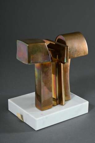 Sanchez, José Luis (1926-2018) "Leviatan", Bronze patiniert, 876/1000, seitl. sign./num., auf Marmorsockel, 15,2x16x10,2cm (o. Sockel), leichte Altersspuren - photo 4