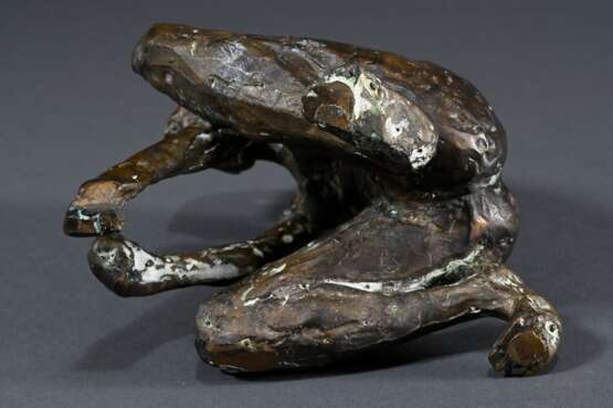 Sander, Ernemann Friedrich (1925-2020) "Akt - Wasser schöpfendes Mädchen" 1993, Bronze patiniert, 2x monogr./dat., H. 18cm, min. berieben - Foto 2