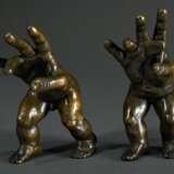 2 Schwarze, Michael (*1939) "Junge und Mädchen", Bronze patiniert, 10/12 bzw. 11/12, u. je monogr./num., Gießerstempel: "Sirotka Cologne", H. 14,5/15cm - Foto 1