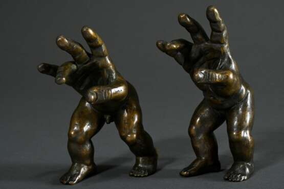 2 Schwarze, Michael (*1939) "Junge und Mädchen", Bronze patiniert, 10/12 bzw. 11/12, u. je monogr./num., Gießerstempel: "Sirotka Cologne", H. 14,5/15cm - Foto 2