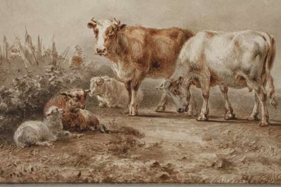 Jan B. Tom, zugeschrieben, Kühe und Schafe auf der Weide - фото 3
