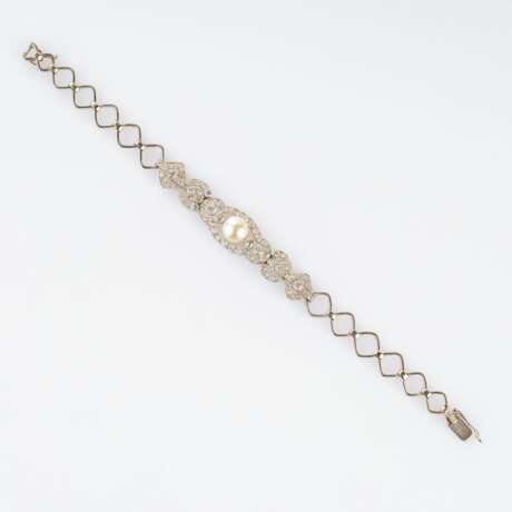 Jugendstil Diamant Armband mit Perle. - photo 2