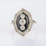 Jugendstil Onyx-Diamant Ring. - photo 1