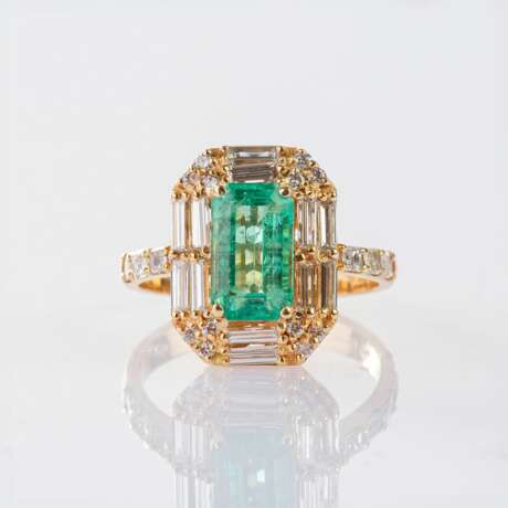 Smaragd-Diamant Ring. - Foto 1