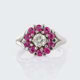 Brillant-Rubin Ring. - photo 1