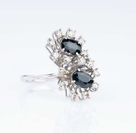 Saphir-Brillant Ring 'Toi-et-Moi'. - photo 2