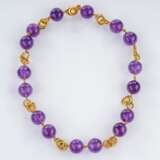 Amethyst Goldcollier. - Foto 1