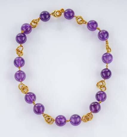 Amethyst Goldcollier. - Foto 1