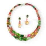 Tutti-Frutti Edelstein-Brillant Set mit Collier und Ohrringen. - photo 1